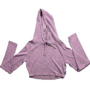 Gymshark Cropped Pink Ribbed Hoodie Women’s Medium Long Sleeve Med